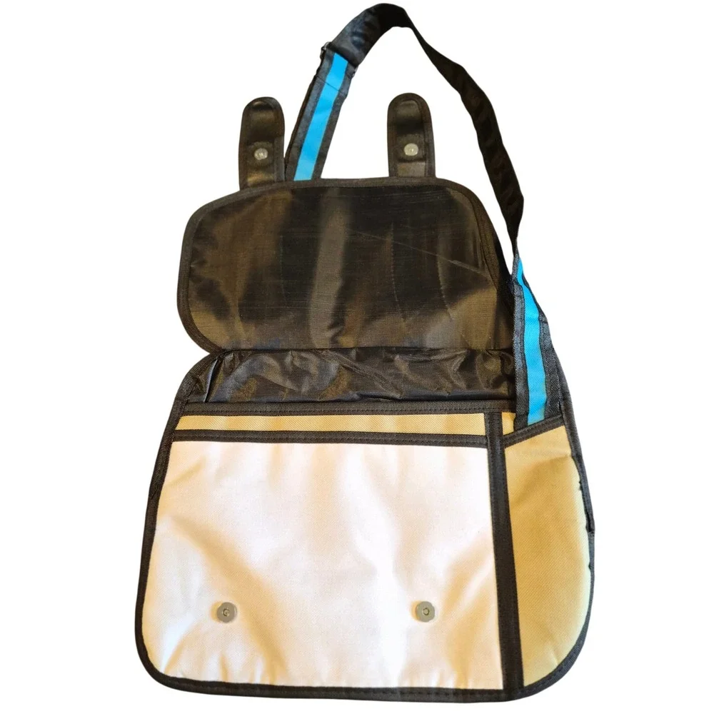 2D Cartoon Messenger Bag Pop Art Blue White Comic Style Shoulder Bag 14x11